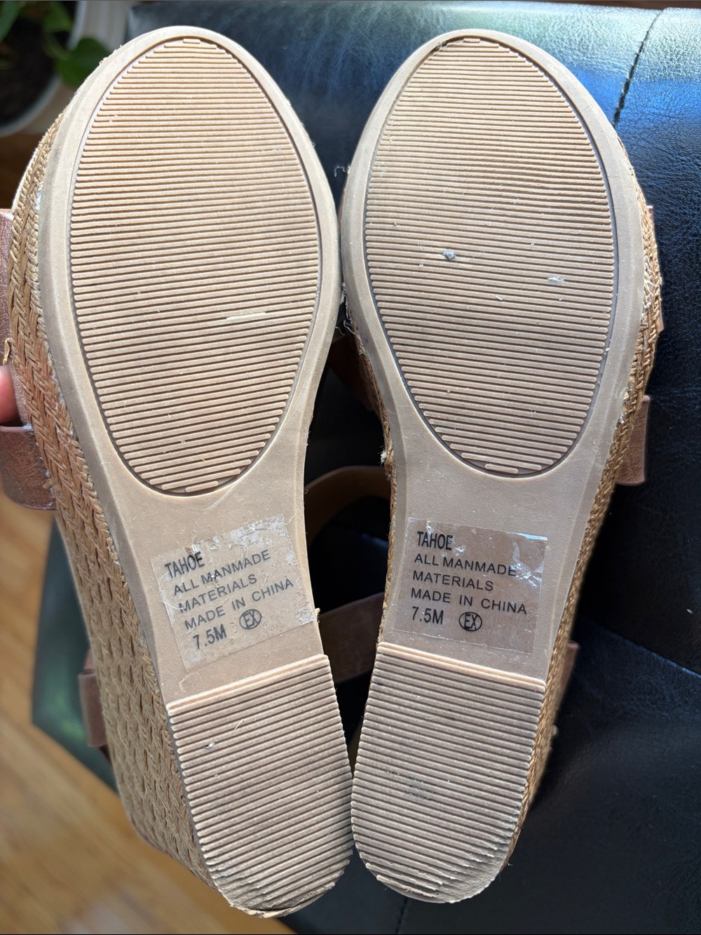 Jellypop Women's Brown Wedge Sandals - Strappy Buckle Design. Memory Foam 7.5 - Picture 6 of 8